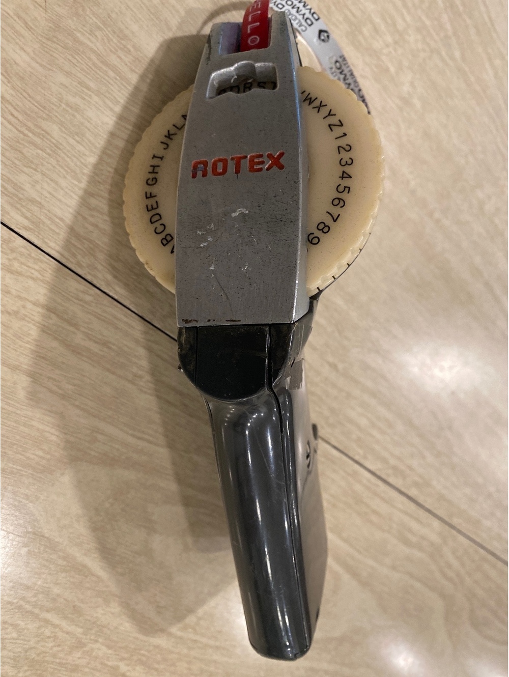 Vintage Rotex label maker embossed heavy chrome and black works great